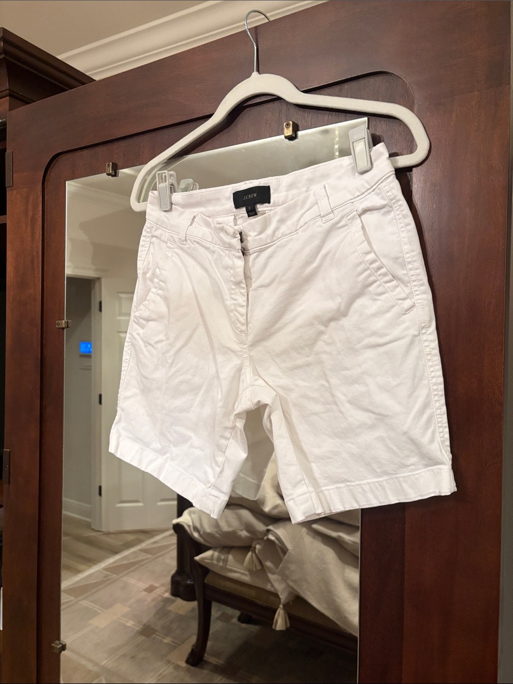 J. Crew White Cotton Chino Bermuda Shorts